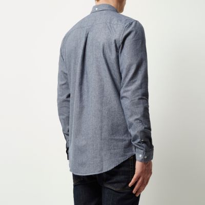 Grey brushed Oxford shirt